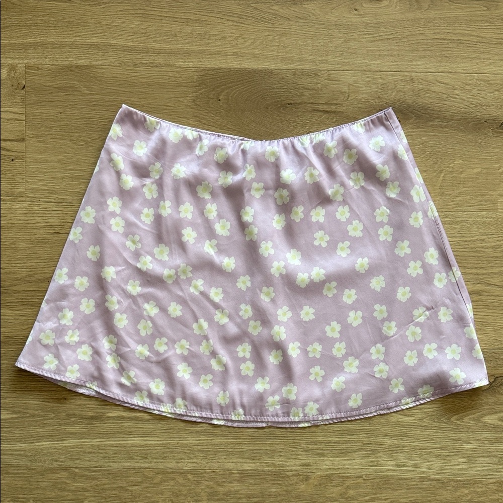 Princess Polly Floral Satin Mini Skirt in purple